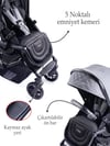 Prego Maybach İ-Size UV Tenteli Bebek Arabası Gri 2405