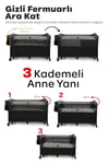 Prego Premium Anne Yanı Dönenceli Oyun Parkı 70*120 Cm Gri 8048