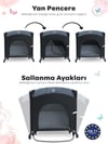 Prego Premium Anne Yanı Oyun Parkı 70*120 Cm Bej + Yatak Hediyeli