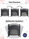 Prego Premium Anne Yanı Oyun Parkı 70*120 Cm Gri 8048