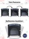 Prego Premium Line Alt Açma Üniteli BEJ Anne Yanı Oyun Parkı 70*120 Cm Bej 8049