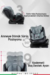 Prego Profix Pro Signal 360 Derece Dönebilen 0-36 Kg Isofixli Oto Koltuğu Gri 4093