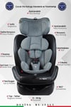 Prego Profix Pro Signal 360 Derece Dönebilen 0-36 Kg Isofixli Oto Koltuğu Gri 4093