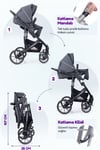 Prego Range Pro I-Size Travel Bebek Arabası Gri SL-668