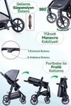 Prego Stein Portbebeli Travel Bebek Arabası Gri 2097