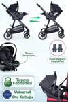 Prego Stein Portbebeli Travel Bebek Arabası Siyah 2097