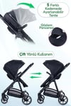 Prego Stein Portbebeli Travel Bebek Arabası Siyah 2097