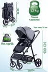 Prego Stein Portbebeli Travel Bebek Arabası Gri 2097