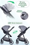 Prego Stein Portbebeli Travel Bebek Arabası Gri 2097