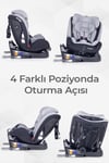 Prego Strongfix 360 Derece Dönebilen 0-36 Kg İsofixli Oto Koltuğu Füme 4088