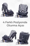 Prego Strongfix 360 Derece Dönebilen 0-36 Kg İsofixli Oto Koltuğu Gri 4088