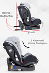 Prego Strongfix 360 Derece Dönebilen 0-36 Kg İsofixli Oto Koltuğu Füme 4088