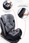 Prego Strongfix 360 Derece Dönebilen 0-36 Kg İsofixli Oto Koltuğu Gri 4088
