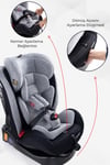 Prego Strongfix 360 Derece Dönebilen 0-36 Kg İsofixli Oto Koltuğu Füme 4088