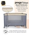 Prego Tokyo Dönenceli Oyun Parkı 70*110 Cm Gri 8047