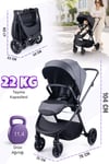 Prego Venüs Premium Çift Yönlü Bebek Arabası Gri