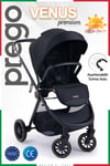 Prego Venüs Premium Çift Yönlü Bebek Arabası Siyah