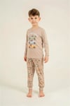 RolyPoly Erkek Çocuk Baskılı Pijama Takımı Bej RP3874-3