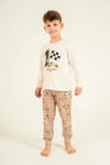 RolyPoly Erkek Çocuk Baskılı Pijama Takımı Ekru RP3875-3