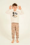 RolyPoly Erkek Çocuk Baskılı Pijama Takımı Ekru RP3875-3