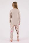 RolyPoly Kız Çocuk Baskılı Pijama Takımı Bej RP3704-2