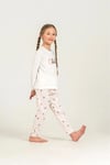 RolyPoly Kız Çocuk Baskılı Pijama Takımı Beyaz  RP3912-3