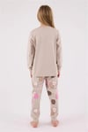 RolyPoly Kız Çocuk Baskılı Pijama Takımı Bej RP3704-2