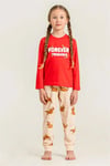 RolyPoly Kız Çocuk Baskılı Pijama Takımı Kırmızı RP3907-3