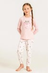 RolyPoly Kız Çocuk Baskılı Pijama Takımı Pembe RP3911-3
