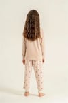 RolyPoly Kız Çocuk Baskılı Pijama Takımı Bej RP3915-3