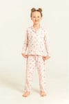 RolyPoly Kız Çocuk Gömlek Pijama Takımı Pudra RP3903-3