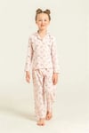 RolyPoly Kız Çocuk Gömlek Pijama Takımı Pudra RP3903-3