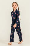 RolyPoly Kız Çocuk Winter Bear Gömlek Pijama Takımı Lacivert RP3919-3