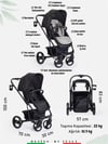 Sunny Baby 9023 İcon Travel Sistem Bebek Arabası Siyah 
