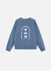 The Boston Kids Erkek Çocuk Baskılı Sweatshirt Mavi 6423