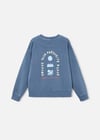 The Boston Kids Erkek Çocuk Baskılı Sweatshirt Mavi 6423