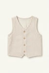 Tiffany Baby Bebek Lycra Theme Müslin Düğmeli Yelek Bej 26005