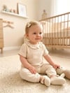 Tiffany Baby Bebek Nope Theme Müslin Fırfır Yaka Tişört Bej 18140