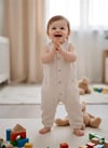 Tiffany Baby Bebek Pinstripes Theme Keten Uzun Tulum Bej 22024