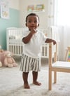 Tiffany Baby Bebek Stripe Theme Keten Şort Lacivert 16090