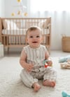 Tiffany Baby Bebek Stripe Theme Keten Tulum Bej 17024