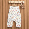 Tiffany Baby Erkek Bebek Müslin Caravan Theme Kolsuz Tulum Beyaz 61024