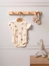Tiffany Baby Erkek Bebek Organik Work Machine Theme Yarım Kollu Zıbın Badi Ekru 23008