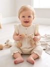 Tiffany Baby Kız Bebek Glow Theme Müslin Fırfırlı Tulum Bej 21089