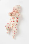 Tiffany Baby Kız Bebek Strawberry Garden Theme 3'lü Şapkalı Patikli Alt Üst Takım Ekru 15078
