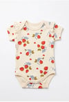 Tiffany Baby Kız Bebek Strawberry Garden Theme Kısa Kol Zıbın Ekru 15008
