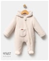 Tongs Baby Bebek Kapüşonlu Patikli Peluş Tulum Bej 9507