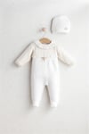 Tongs Baby Kız Bebek Daisy Dream Şapkalı Patikli Tulum Ekru 5461