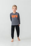 U.S Polo Assn Erkek Çocuk Baskılı Pijama Takımı Füme US2634-4