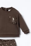 U.S Polo Assn Kız Bebek Sweatshirt Tayt Takım Kahverengi USB3251